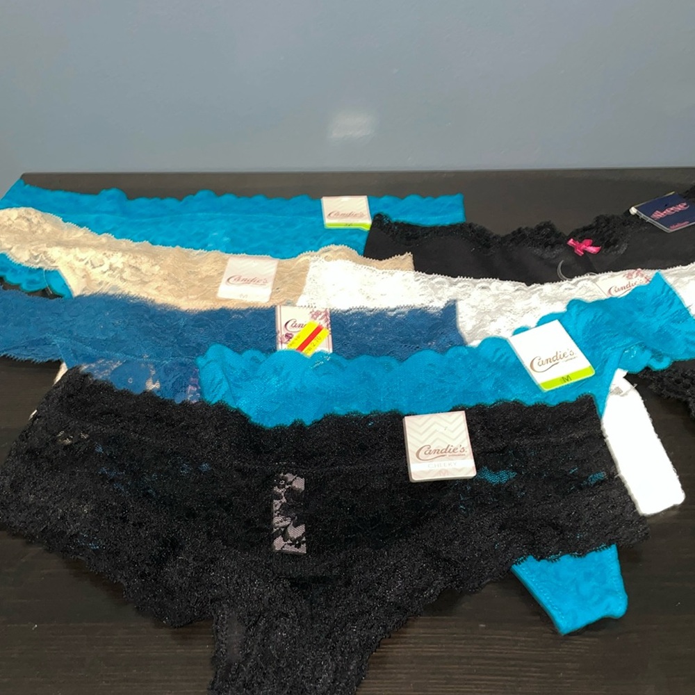 7 total pairs of woman’s underwear (two cheeky, five thong) brand new